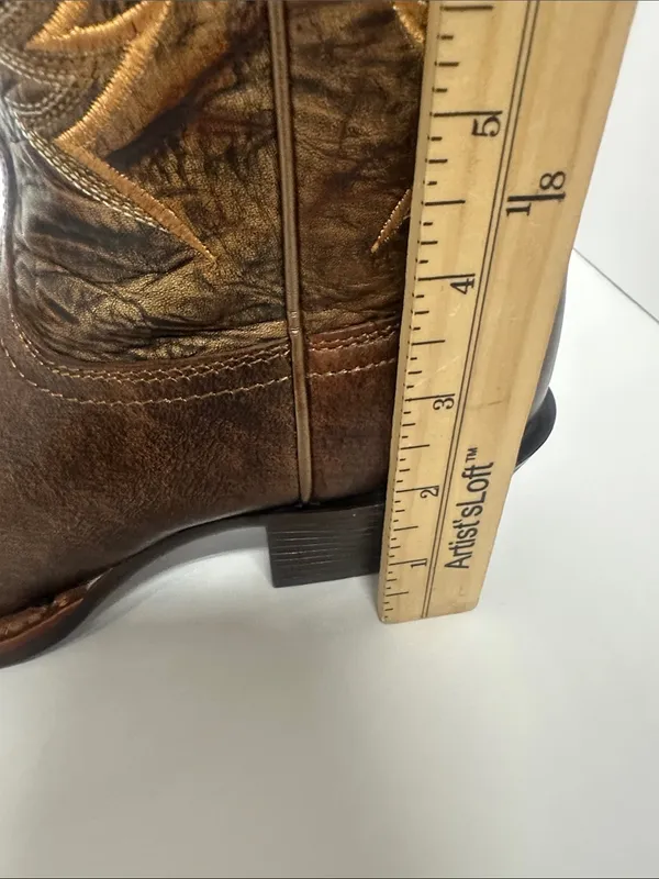 Ariat Brown Leather Embroidered Western Heeled Boots - Image 9