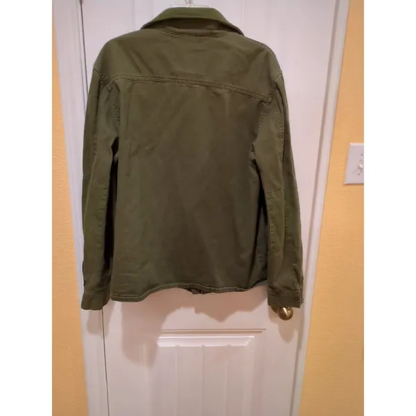 Zara Green Military Style Jacket Size L - Image 10