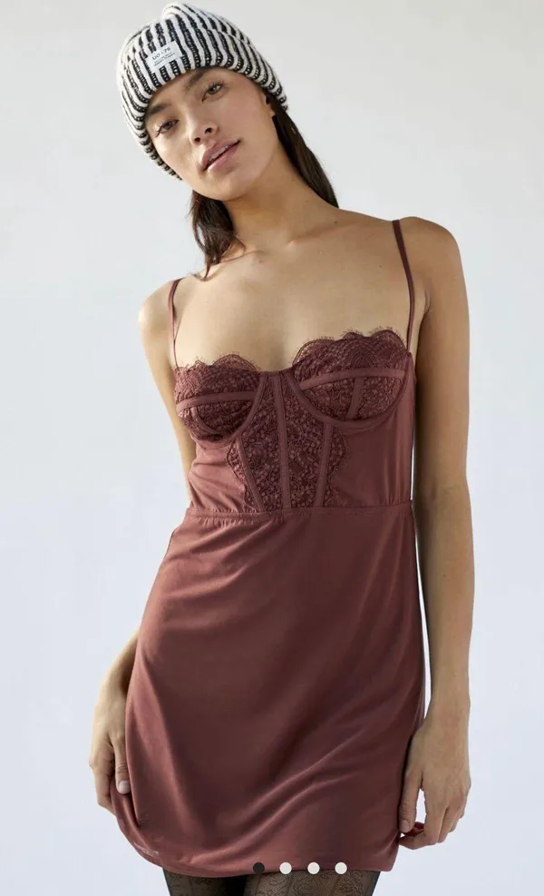 Urban Outfitters Brown Corset Mini Dress - Image 3