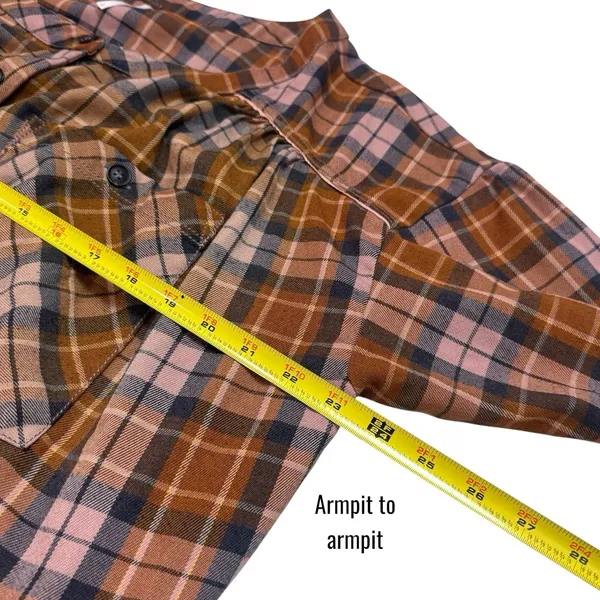 Free People‎ Cozy Dream Flannel Buttondown Oversized Raw Hem Feminine Outdoors L - Image 10