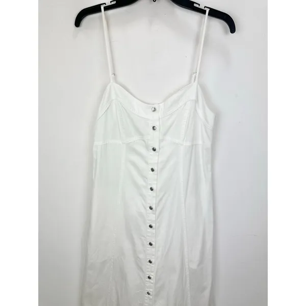Free People Just Jill Maxi Denim Dress White A Line Sleeveless Pockets Medium - Image 6