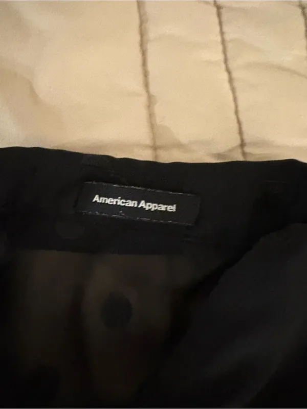 American Apparel Women’s Black Sheer Polka Dot Button-Up Blouse - Image 3