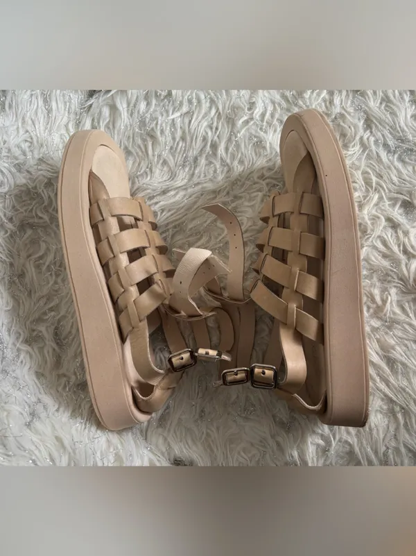 Pilcro Women’s Tan Woven Gladiator Sport Leather Sandals Size 38 - Image 11