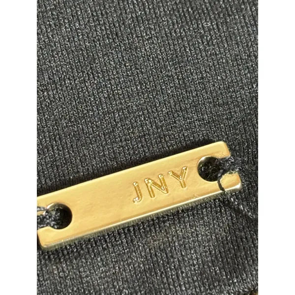 Jones New York Signature Black Gold Trim‎ Tunic Top Womens Large Knit 3/4 Sleeve - Image 2