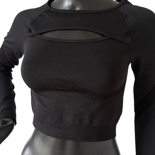 Gym Top T-shirt Crop Top Blouse Cover Up Tee Long Sleeve Sport Tee Slim Fit Top - Image 7