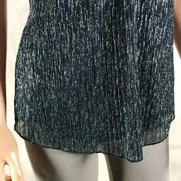TopShop T-back Silver Metallic Drapey Tank Top Size 4 - Image 10