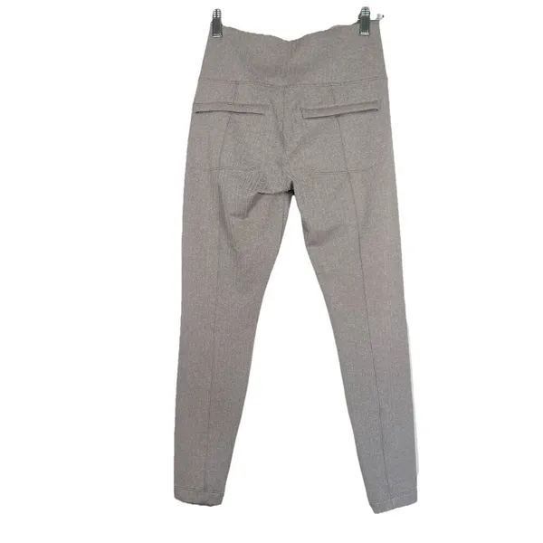 Athleta Delancy Herringbone Tight Leggings Size S Beige Pockets‎ Athletic Preppy - Image 6
