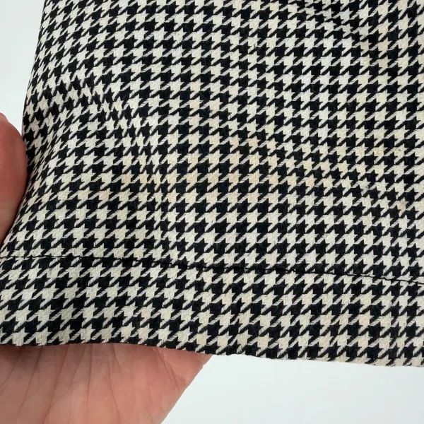 Ralph Lauren Reversible Coat Women Large‎ Black Houndstooth Dark Academia - Image 9