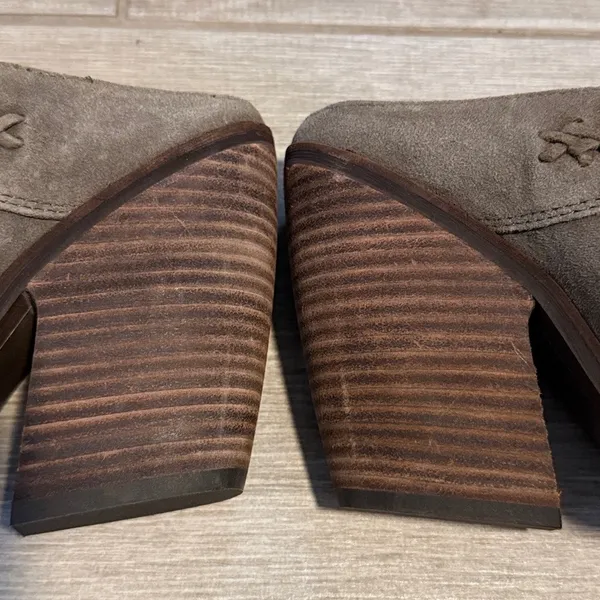Sam Edelman Allison Taupe‎ Suede Braided Pointed Toe Cone Heel Mules WomansSz 9 - Image 15