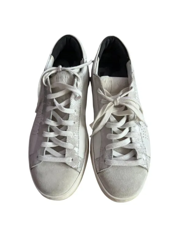 P448 Women’s White Leather Sneakers Size 38 / US 8 - Image 2