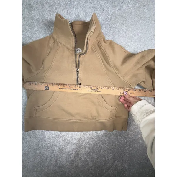 Lululemon Scuba Oversized Funnel-Neck Half Zip Filbert Tan Small - Image 7