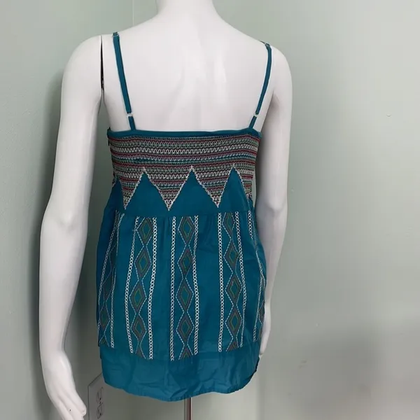 PrAna embroidered smocked tank - Image 5
