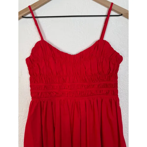 Petal & Pup Camilla Shirred Maxi Sundress Sweetheart Neckline Red Size Small - Image 3