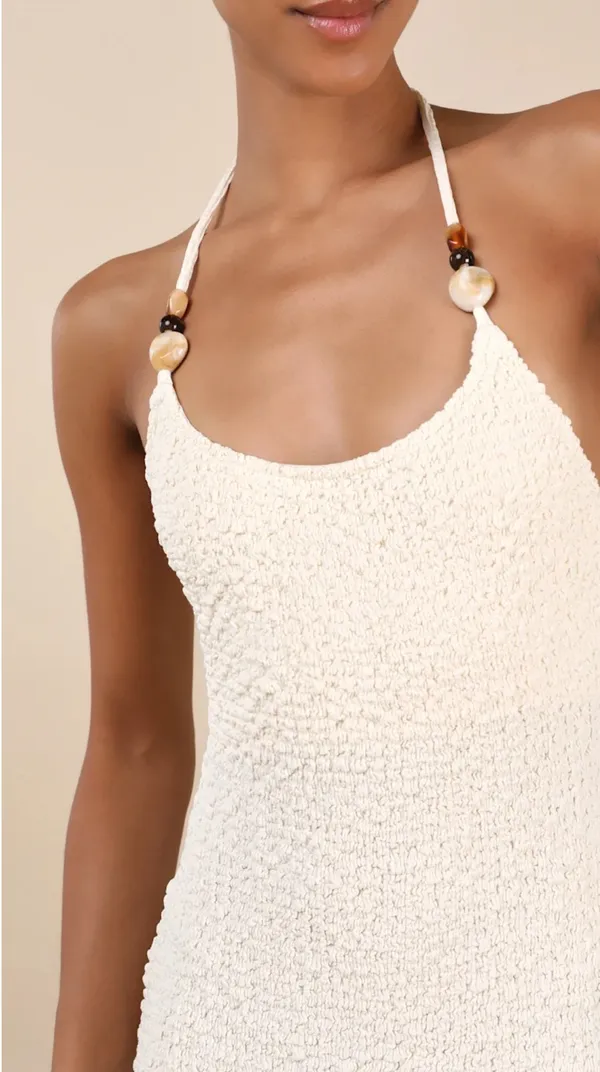 Lulus NWT White Beaded Dress - Image 3
