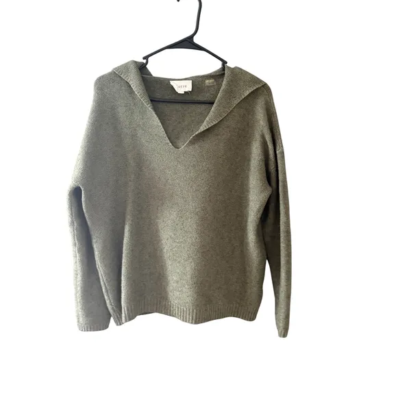 Korye‎ Womens Olive Green Hooded V-Neck Knit Sweater Casual Outdoors Small - Image 2