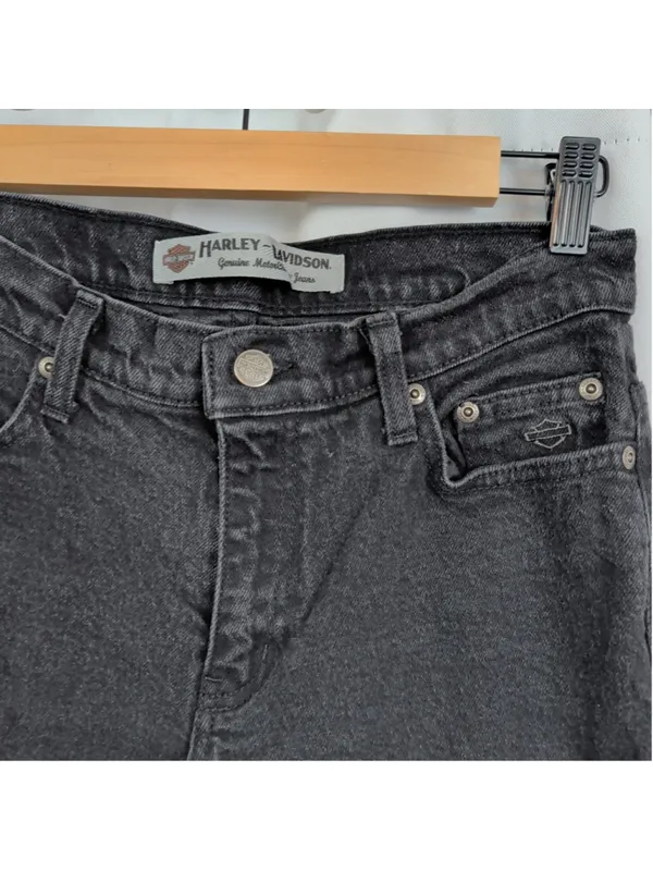 Vintage Ladies' Harley-Davidson Black Jeans Size 6 - Image 6