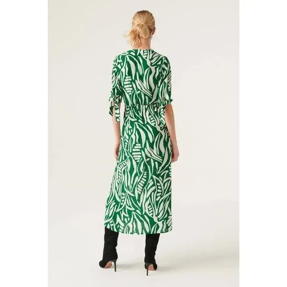 BA&SH Terence Midi‎ Dress in Green/White Size 2 Hawaiian Print - Image 3