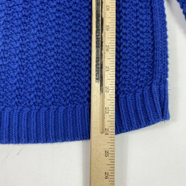 Tommy Bahama Sweater Womens Small Blue V Neck Cotton‎ Rayon Knit Pullover Chunky - Image 4