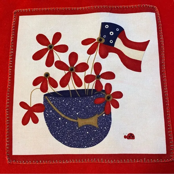 Retro Jerzees Patriotic Grandma Sweatshirt Red White & Blue Size Large - Image 6