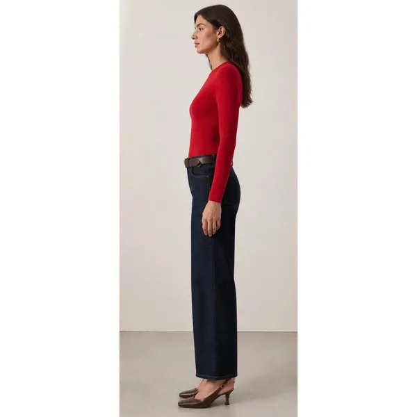 Alice + Olivia Ciara Bright Red‎ Ribbed Cropped Pullover Sweater XS - Image 7