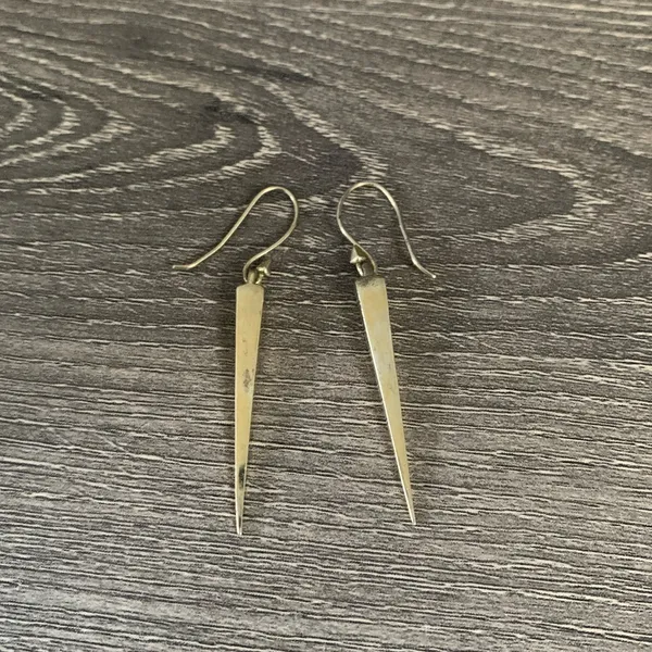 Melinda Maria Drop Pyramid Dagger Earrings 14K Gold Plated - Image 6