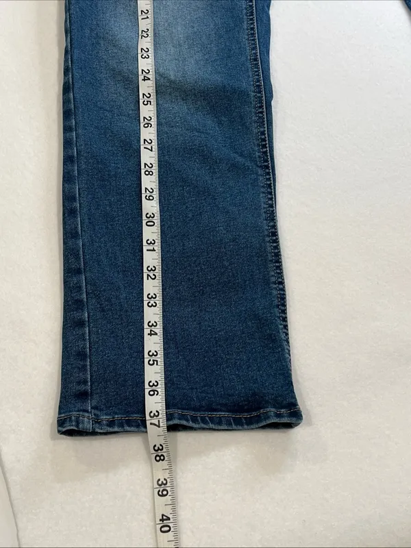 FRYE Women’s Blue Straight-Leg Denim Jeans size 4/27 slight distressed 5 pockets - Image 9