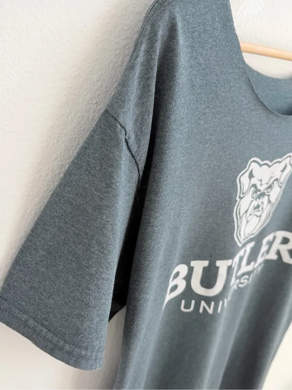 Butler University Bulldogs Off-Shoulder T-Shirt Gray College Tee - Image 9