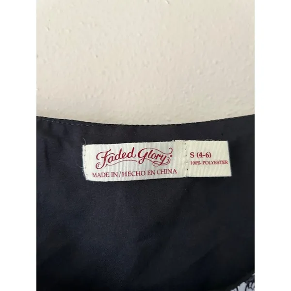 Faded Glory Black Floral Tiered Tank Top Size Small - Image 6
