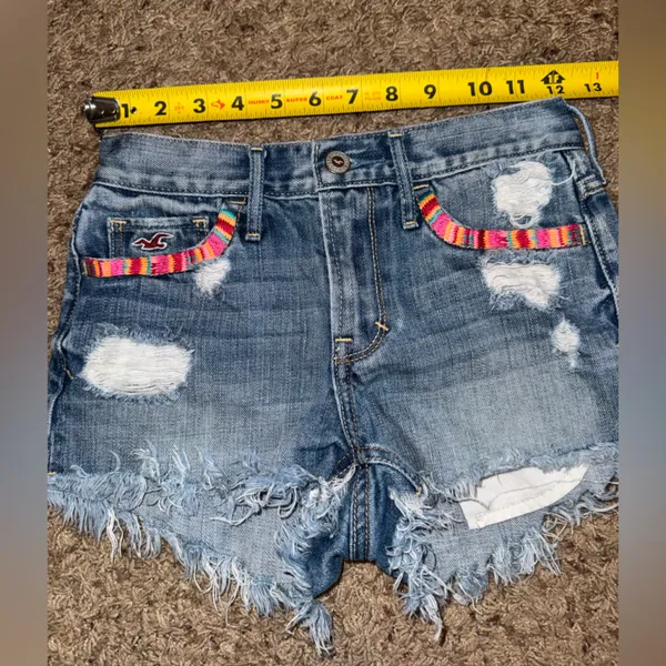 Hollister Light Blue Women's Jean Shorts Size 00 - Image 8