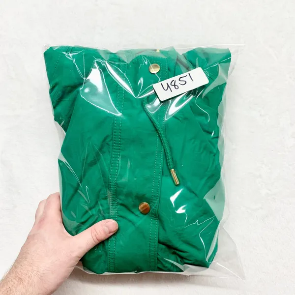 Loft Utility Hooded‎ Anorak Jacket Womens XL Green Size XL Windbreaker Cotton - Image 9