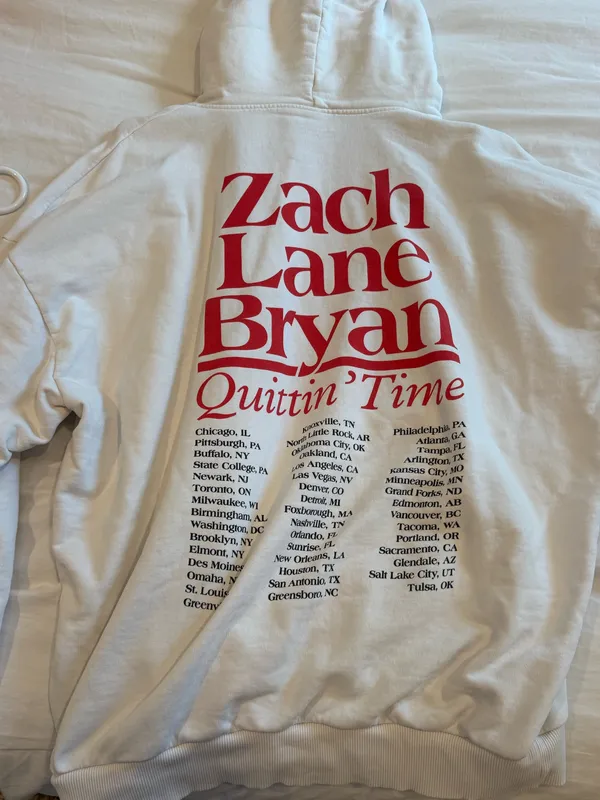 Zach Bryan Hoodie White Size XL - Image 2