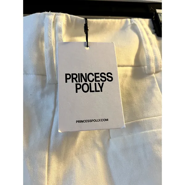 Princess Polly Two Lovers Linen Low Rise Pants White Size 6 New - Image 6