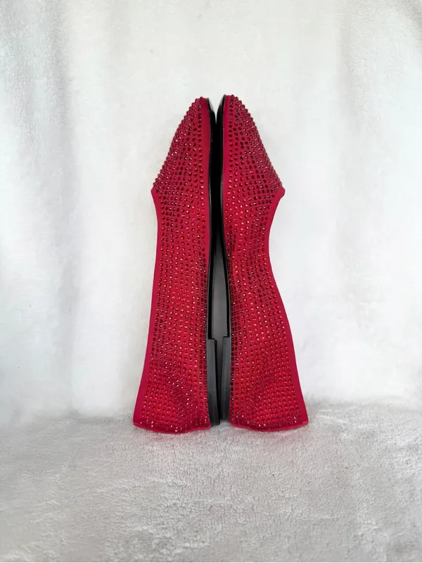 H&M Women's Red Crystal Embellished Ballet Flats 6 NWOT - Image 5