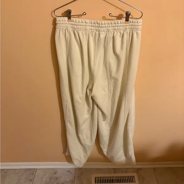 Daily Practice Anthropologie light yellow wide leg track pant sweatpants - Image 3