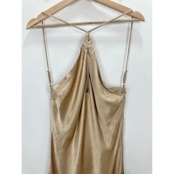 Lulus Sleek and Sweet Champagne Satin Cutout Backless Slip Midi Dress XL NWT - Image 13