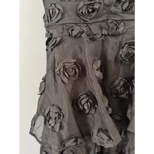 NWOT Lulus Exceptional Entrance Black Sleeveless Tiered Rosette Midi Dress Small - Image 8