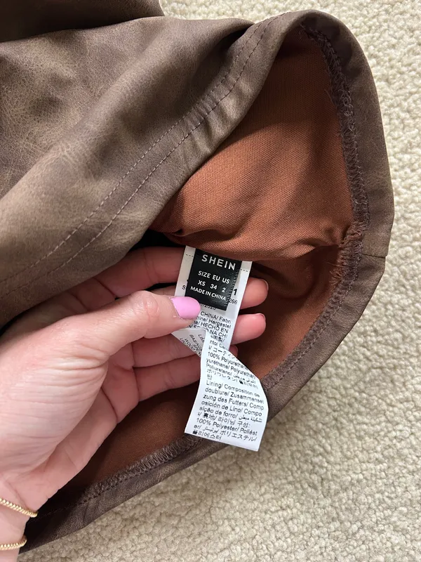 SHEIN brown leather going out top - Image 3