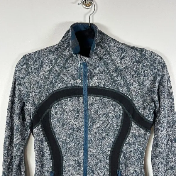 lululemon athletica Define Jacket Brushed‎ Herringbone Gray Blue Alberta size 6 - Image 5