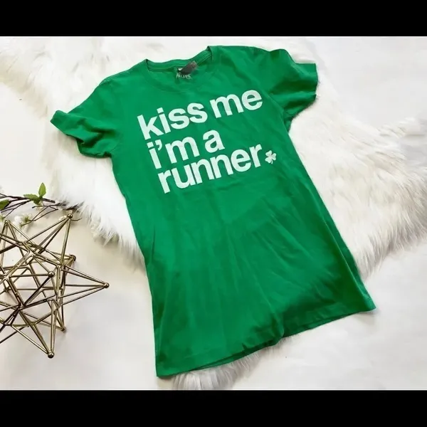 Womens Gone for a Run Kiss Me I’m a Runner Tee - S - Image 5