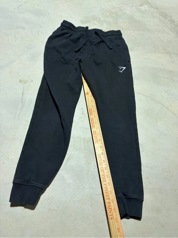 Gymshark Black Sweat Joggers with Logo XS - Image 2