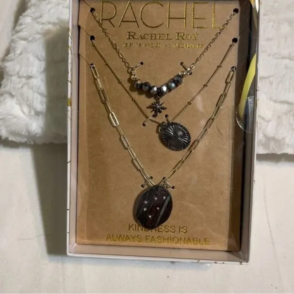 Rachel Roy Necklace NIB Trio Set Kindness is Always Fashionable - Image 3