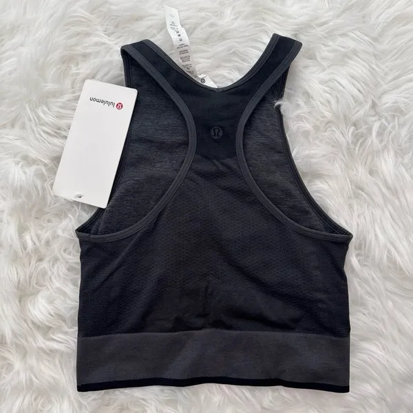Lululemon Seamless Mesh Supportive Training Tank Top Graphite Grey Size 2 - Image 7