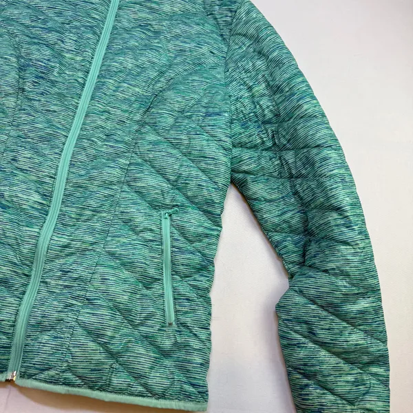 Tek Gear Women's Warm Tek Quilted Puffer Jacket Aqua Green Space Dye - Image 3