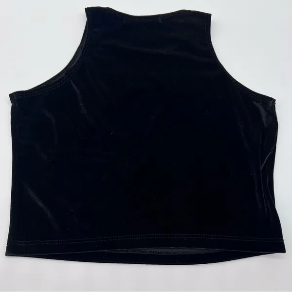 Brandy Melville Black Velvet Top-One Size - Image 2
