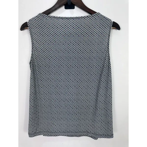 Talbots Cowl Neck Tank Top Women‎ Size M Multi-Color Geometric Print Sleeveless - Image 3