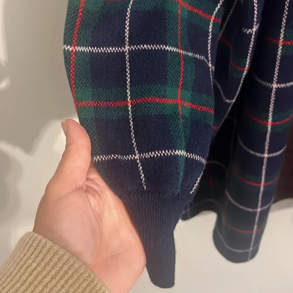 Crown & Ivy Plaid Open Cardigan NWT Size Lg - Image 4