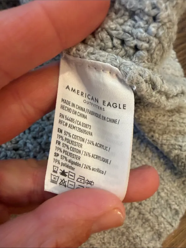 American Eagle Outfitters Light Gray Cropped Cardigan Size Small - C33-044 - Image 6
