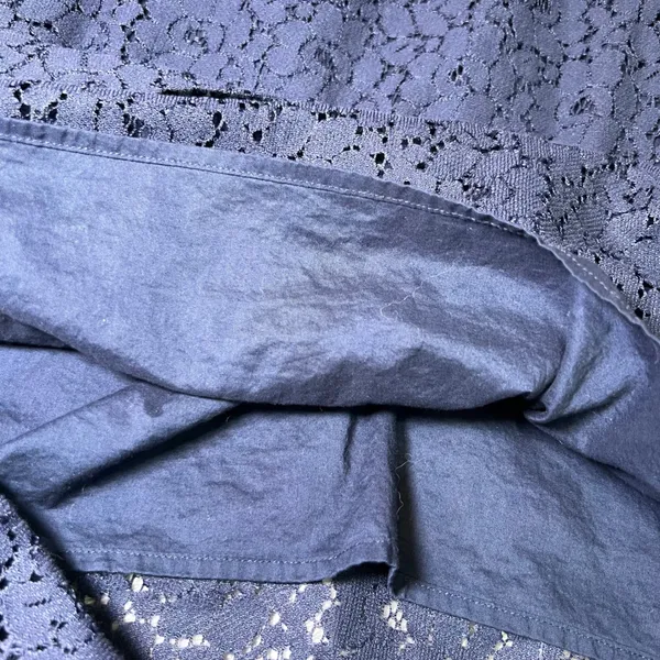 Old Navy Womens Size XL Lace Midi Skirt Arctic Depth Navy Blue Lined Boho Office - Image 8