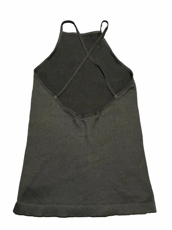 Free People Black Ribbed Halter Tank Top Size Medium - Image 2
