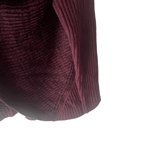 Lisa Rinna Collection Women Large Red‎ Maroon Wrap Cardigan Chunky Sweater - Image 5